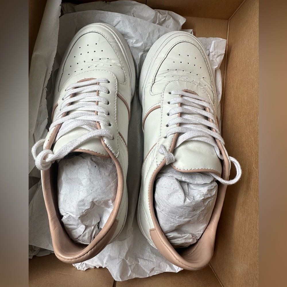 Reformation The Harlow Sneaker, White/Serenade, Size 6 - Picture 3 of 10